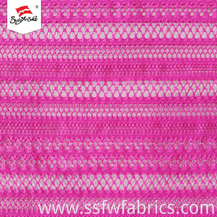 Warm Polyester Spandex Eyelet Fabric